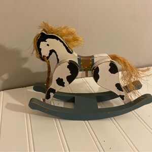 Charming Black and White Rocking Horse Accent